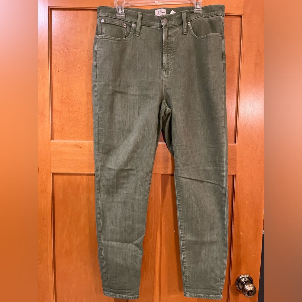 I. Crew Olive Green Toothpick Skinny Jeans